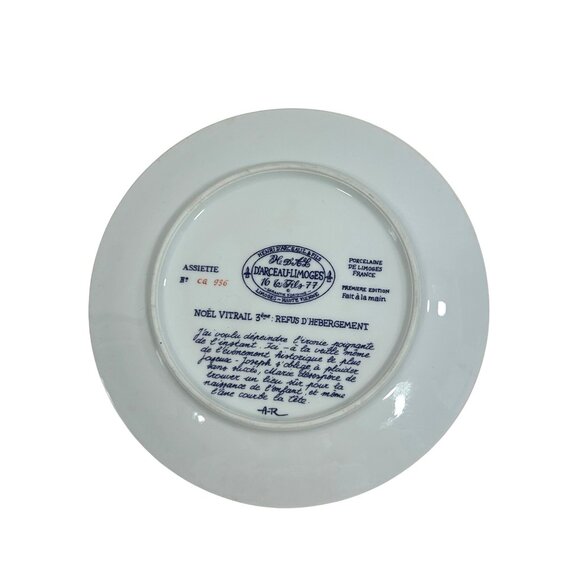 Henri D’Arceau Limoges Noel Vitrail Christmas Plate Vtg 1977 Limited Edition Dec - Picture 2 of 16